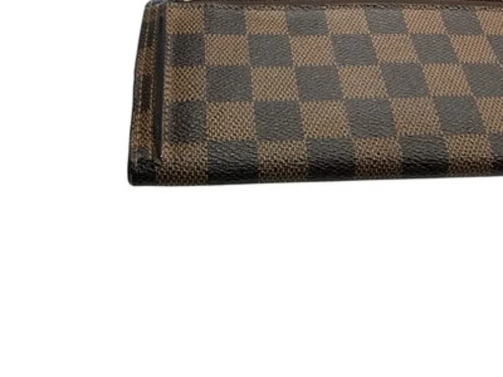 Louis Vuitton Authentic Brown Black Check Origami Long Wallet